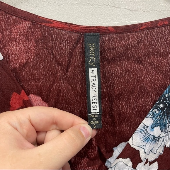 Anthropologie Plenty by Tracy Reese Aleah Floral Print Red Wrap Dress Small - Picture 6 of 9